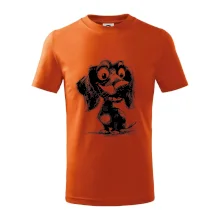 Černobílá karikatura jezevčík