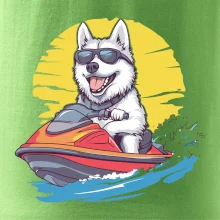 Husky na vodním skútru