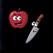 Parové triko - Jablko a nůž