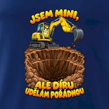 Mini bagr udělá pořádnou díru