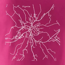 Černobílá mapa Vizovice