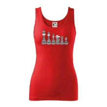 Šachové figurky v řadě - kreslené