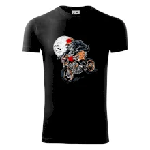 Kreslený vlk na motorce Kreslený vlk na motorce