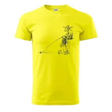 Kreslený rybář na pařezu