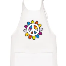 Peace symbol s kreslenou květinou