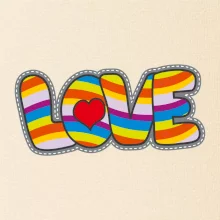 Love nápis duhový