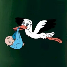 Čáp a miminko - kluk (Hana-creative)