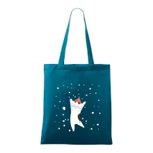 Veselá kočka v zimní čepici