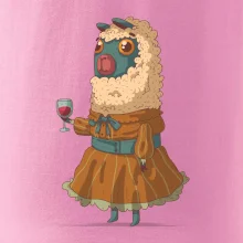 Alpaka s vínem žena