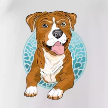 Americký staford kreslený v kolečku (Pecka design)