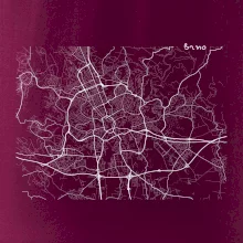 Černobílá mapa Brno