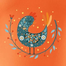 Folklor - slepice s kopretinou