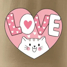 Kočka love - růžové srdce
