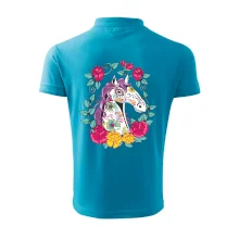 Kůň barevný s květinami