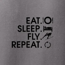 Eat sleep fly repeat - skoky na lyžích