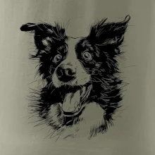 Černobílá karikatura Border kolie