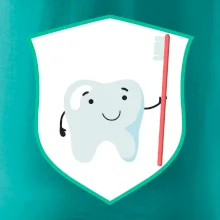 Zoubek na prsu - zubní kartáček