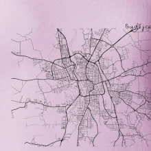 Mapy měst černobílé Budějce