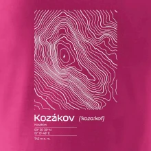 Kozákov - vrstevnice v obdélníku