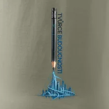 Tvůrce budoucnosti tužka kreslí futuristické město