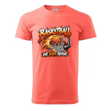 Basketbalový koš s míčem eat sleep repeat