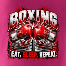 Boxerské rukavice v ringu eat sleep repeat