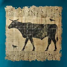 Egyptské hieroglyfy kráva