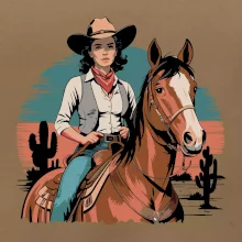 Cowgirl vintage na koni