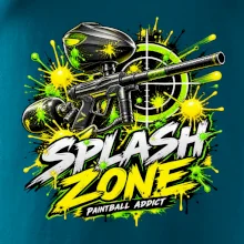 Neonový zásah splash zone paintball
