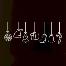 Rodinná vánoční trička  - Vánoční ozdoby na provázku