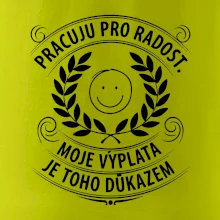 Pracuju pro radost. moje výplata je toho důkazem