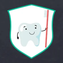 Zoubek na prsu - zubní kartáček