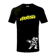 Hasič stojící - nápis hasiči - Velký nápis  na zádech