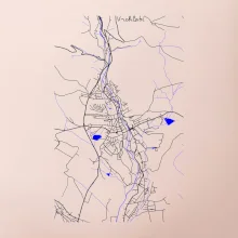 Vrchlabí - Mapa s vodními toky