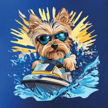 Yorkšírský teriér na vodním skútru