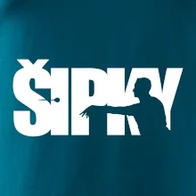 Šipky - nápis se šipkařem