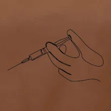 Ruka a injekce jedním tahem