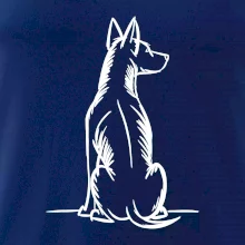 Pes kreslený zezadu