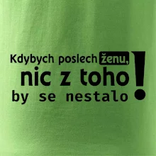 Kdybych poslechl ženu, nic u toho by se nestalo