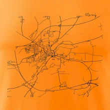 Mapy měst černobílé Slaný