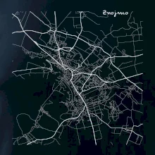 Černobílá mapa Znojmo