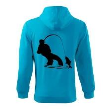 Rybář tahající rybu