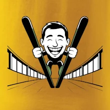 Vysmátý kreslený skokan