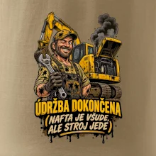 Údržba bagru dokončena nafta je všude