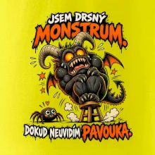 Drsné rohaté monstrum se bojí pavoučka
