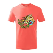 Kůň barevný s listy