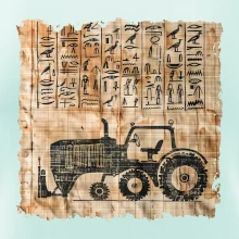 Egyptské hieroglyfy traktor