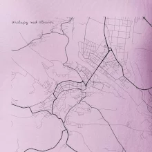 Černobílá mapa Kralupy nad Vltavou