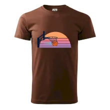 Retro západ slunce a basketbalový koš