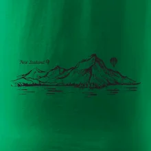 Nový Zéland nápis a hory Aoraki -  Mount Cook